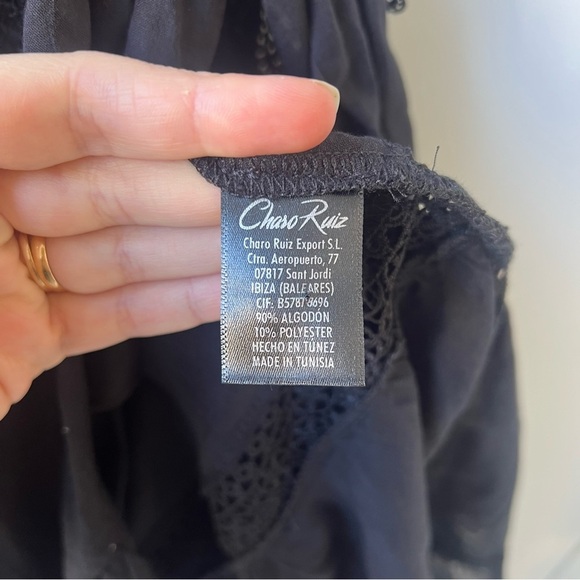 NWT Charo Ruiz Louise Asymmetrical Off-Shoulder Maxi Dress - Black - Size XS - Picture 7 of 13